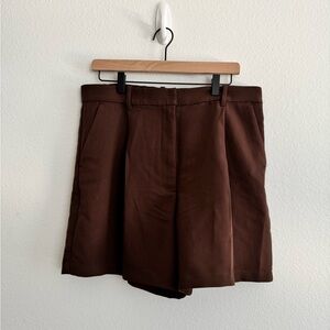 Abercrombie & Fitch High Waist Brown Tailored Shorts Size Large NWT